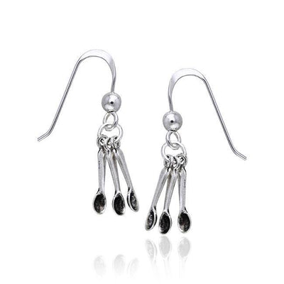 Cafe Spoon Silver Earrings TE642 Earrings