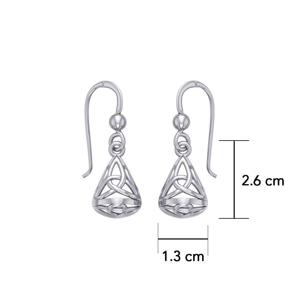 Celtic Knotwork Silver Triquetra Filigree Earrings TE683 - peterstone.dropshipping