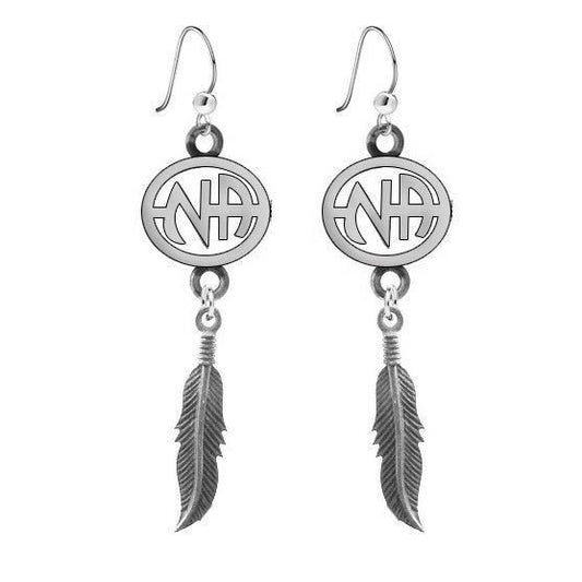 NA Feather Silver Earrings TE738 - Wholesale Jewelry
