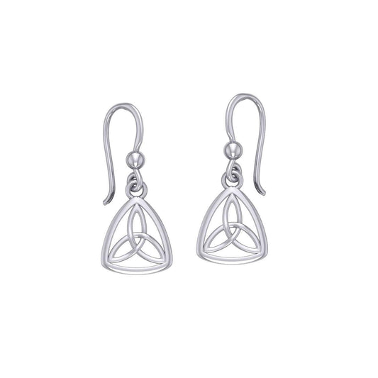 Adorned by the timeless Celtic Triquetra ~ Sterling Silver Jewelry Dangling Earrings TE745 - peterstone.dropshipping