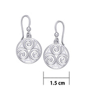 Celtic Single Spiral Silver Earrings TE855