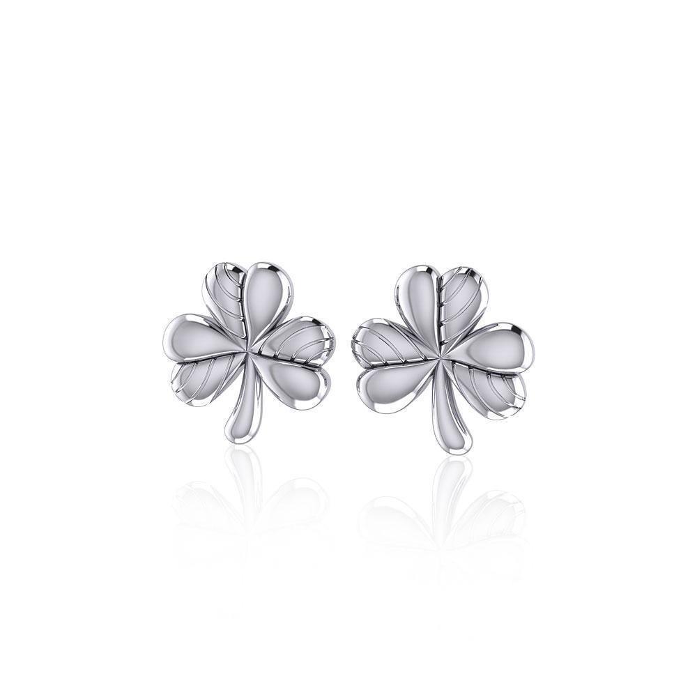 Celtic Shamrock Silver Post Earrings TE879 Earrings
