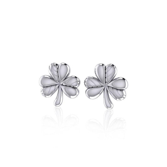 Celtic Shamrock Silver Post Earrings TE879 Earrings