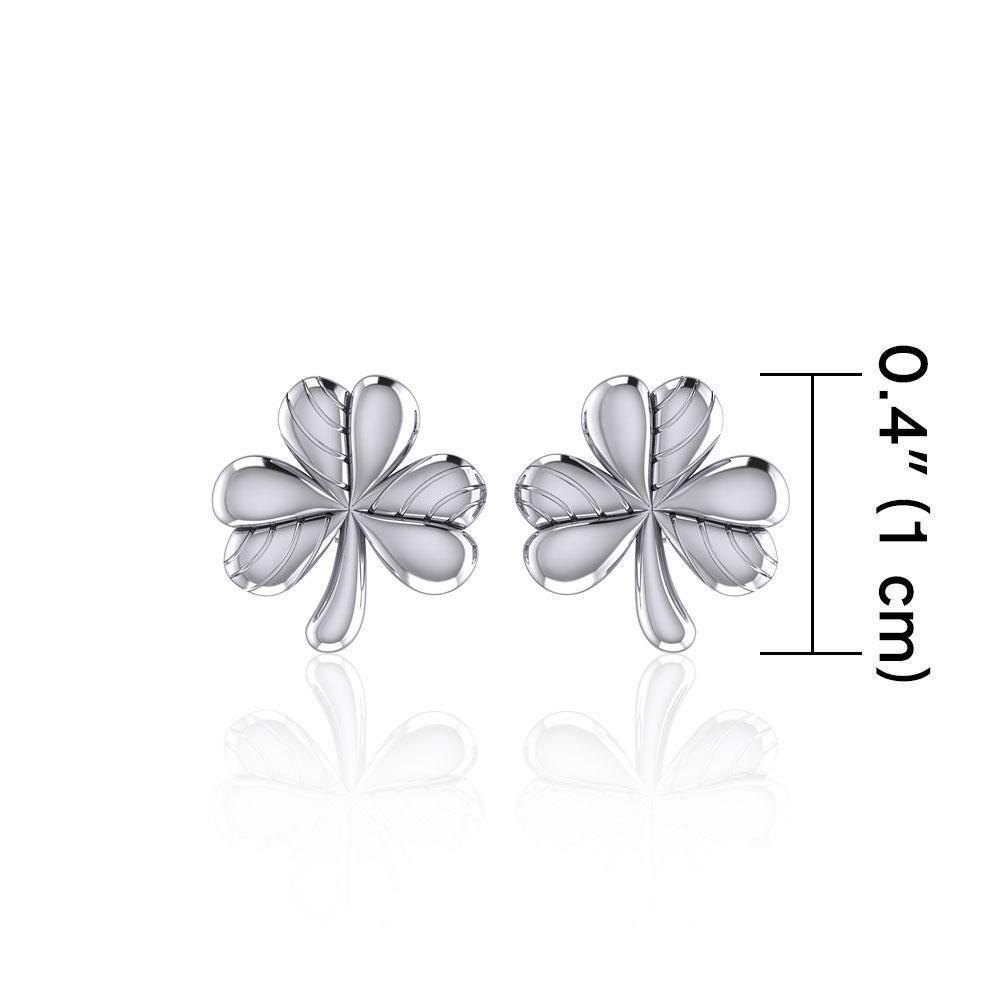 Celtic Shamrock Silver Post Earrings TE879 Earrings