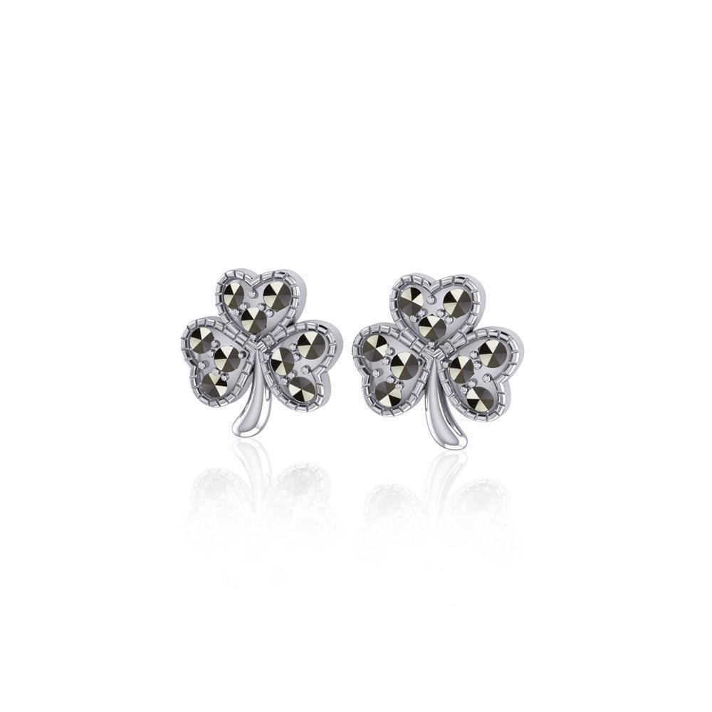 Celtic Shamrock Silver Post Earrings TE880 Earrings