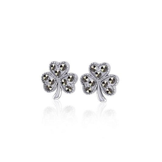 Celtic Shamrock Silver Post Earrings TE880 Earrings