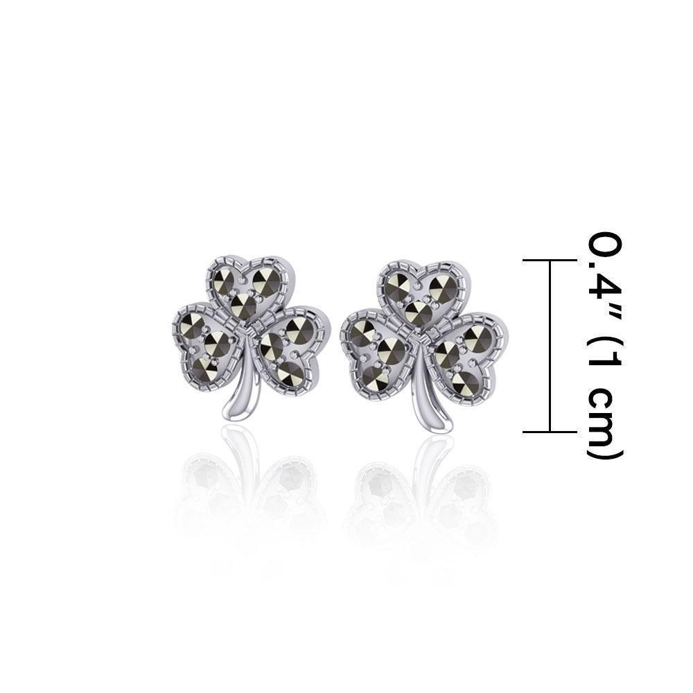 Celtic Shamrock Silver Post Earrings TE880 Earrings