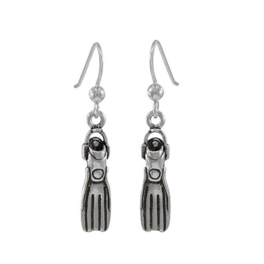 Silver Dive Fin Earrings TE967