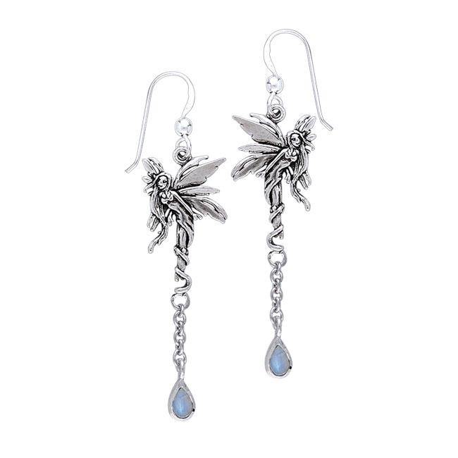Firefly Fairy Silver Earrings with Dangling Gemstone TER001 Earrings