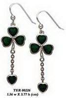 An amazing stroke of luck ~ Sterling Silver Jewelry Shamrock Hook Earrings TER226 - peterstone.dropshipping