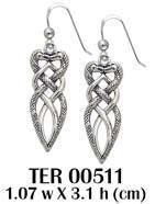 Healing legend and transformation ~ Sterling Silver Jewelry Celtic Snake Dangle Earrings TER511 - peterstone.dropshipping