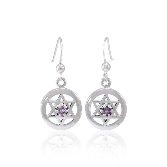Star of David Gemstone Earrings TER1570 - Wholesale Jewelry