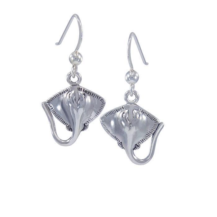 Stingray Sterling Silver Hook Earring TER016 - Wholesale Jewelry