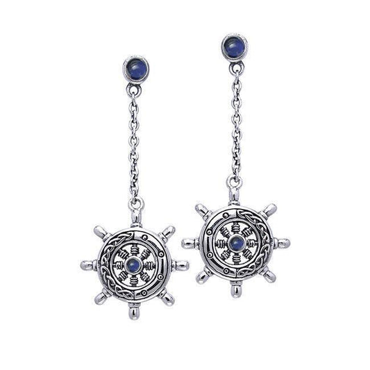 Celtic Knots Silver Ship's Wheel Earrings TER036 Earrings