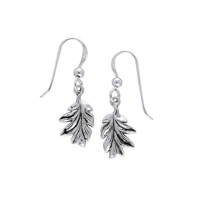 Oak Leaves Silver Hook Earrings TER048