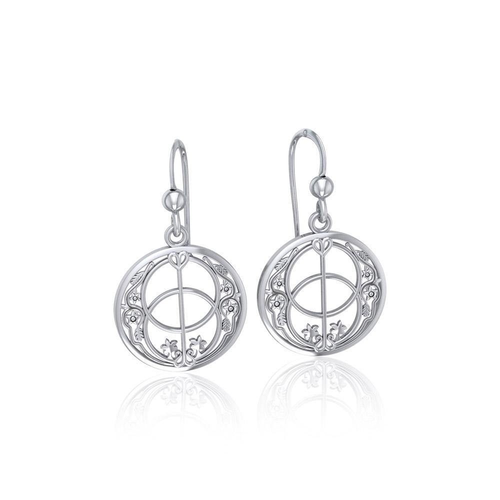 Chalice Well in deep symbolism - Sterling Silver Jewelry Hook Earrings TER052 Earrings