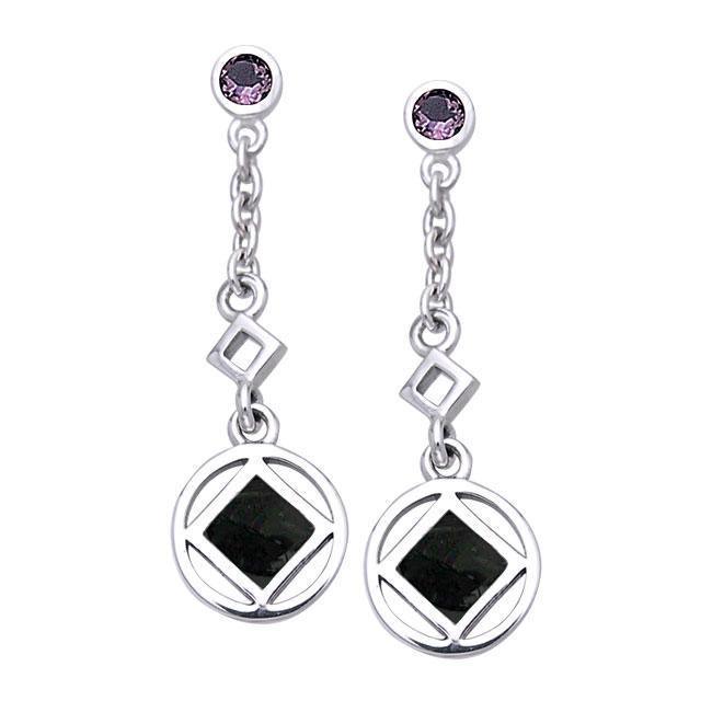 Encircled NA Symbol Silver Earrings TER063 Earrings