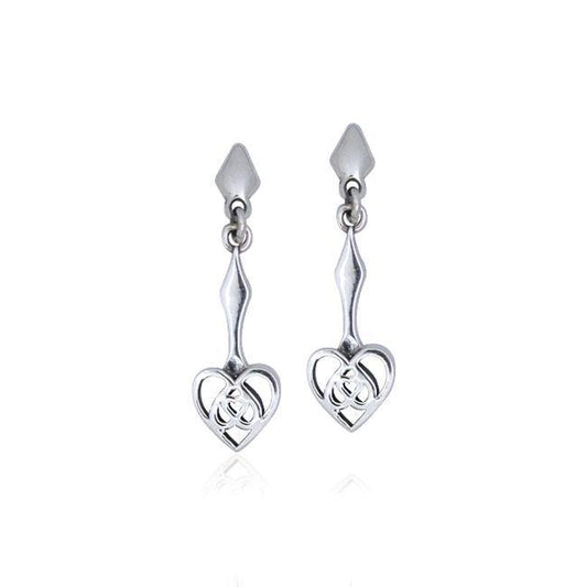 Celtic Knotwork Silver Heart Earrings TER077 Earrings