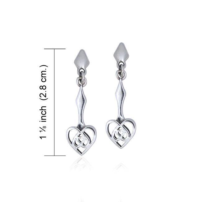 Celtic Knotwork Silver Heart Earrings TER077 Earrings