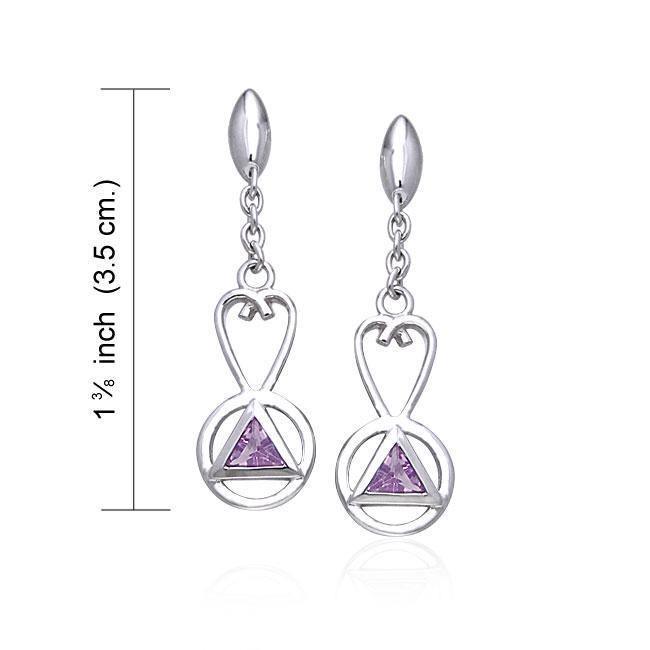 Encircled Symbols Silver Earrings TER079 Earrings