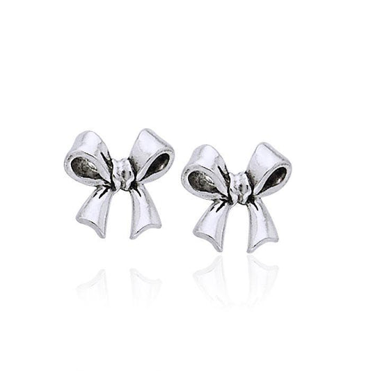 Ribbon Silver Post Earrings TER1030 Earrings