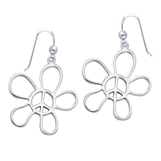 Flower Peace Silver Pendant TER1057 Earrings