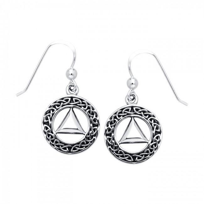 Celtic AA Symbol Silver Earrings TER110