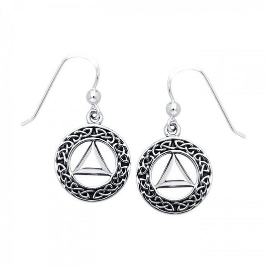 Celtic AA Symbol Silver Earrings TER110