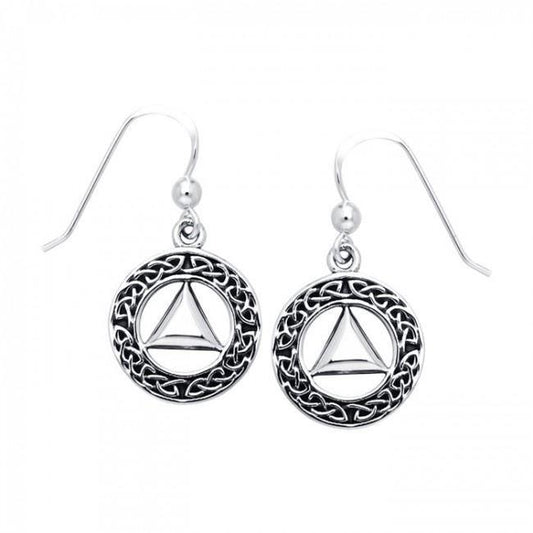 Celtic AA Symbol Silver Earrings TER110