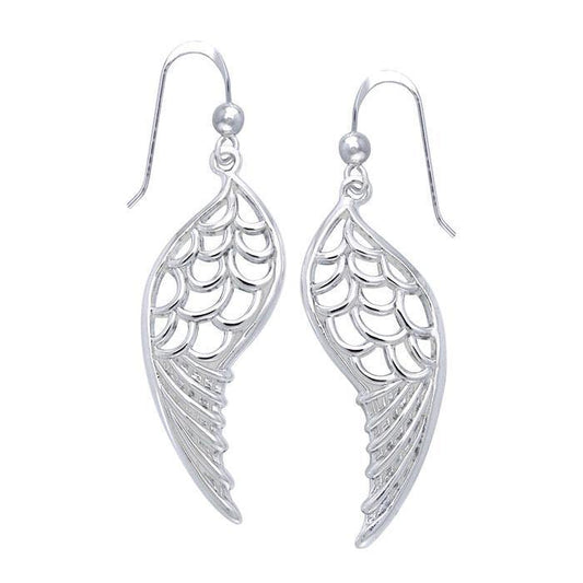 Feel the Angel’s Gentle Wings ~ Sterling Silver Jewelry Dangling Earrings TER1131 Earrings