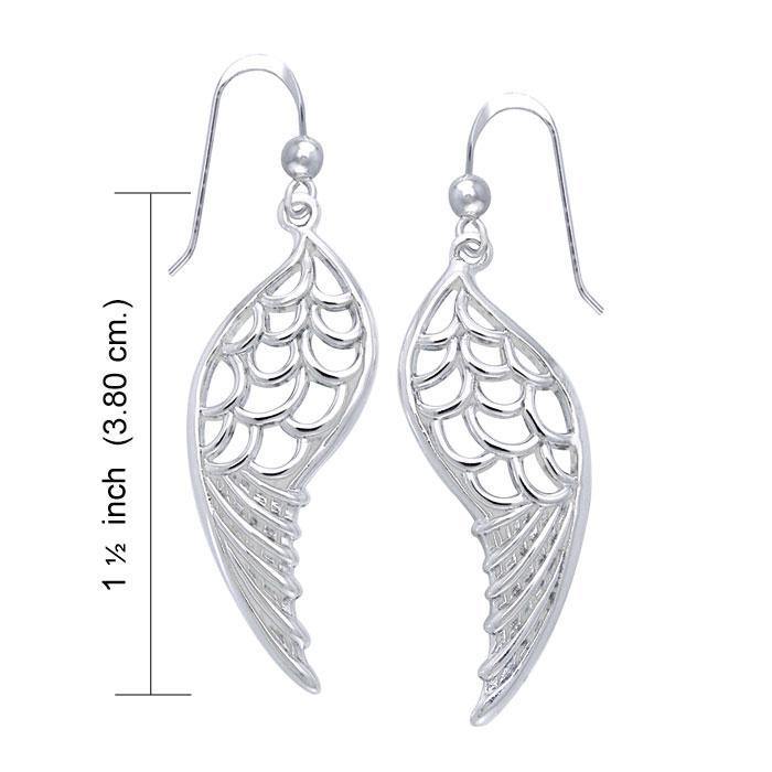 Feel the Angel’s Gentle Wings ~ Sterling Silver Jewelry Dangling Earrings TER1131 Earrings
