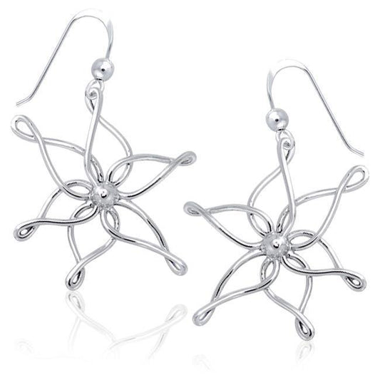 Organic Star Shape Silver Earrings TER1140 Earrings