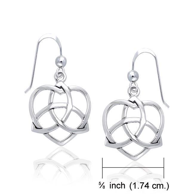 Heart with Trinity Knot Silver Earrings TER1141 Earrings