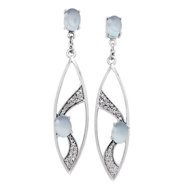 Fantastic Contemporary Silver Earrings with Gemstones TER1201 Earrings