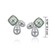 Authenticity at its finest Silver Elegant Post Earrings with Gemstones TER1213 Earrings