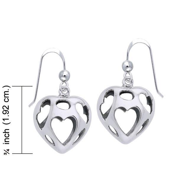Bold Filigree Heart Silver Earrings TER1220 Earrings
