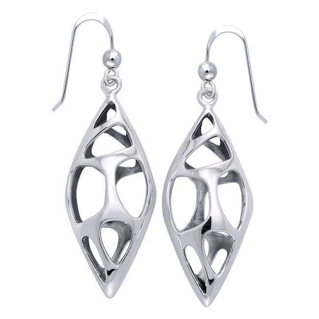 Bold Filigree Long Silver Earrings TER1224 Earrings
