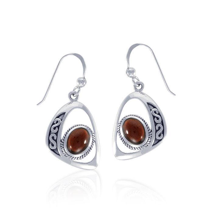 Modern Celtic Elegant Silver Earrings with Stone TER1241 Earrings