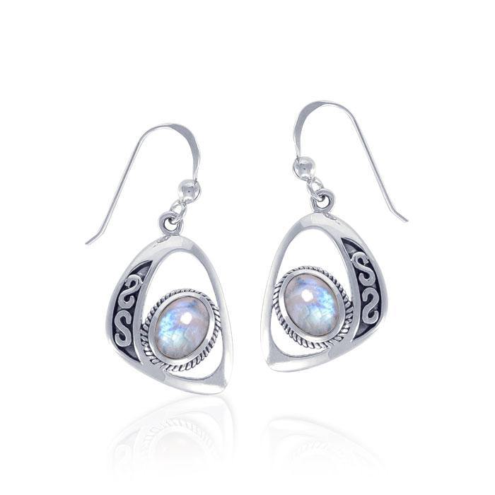 Modern Celtic Elegant Silver Earrings with Stone TER1241 Earrings