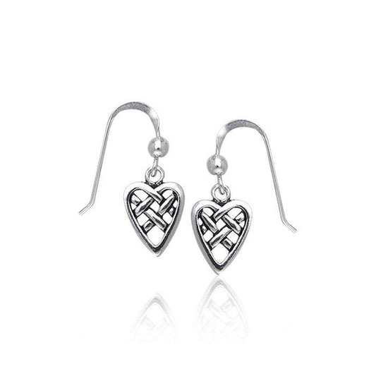 Celtic Knotwork Heart Silver Earrings TER126 Earrings