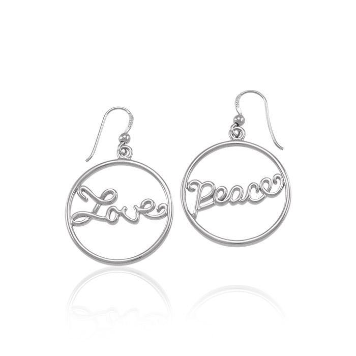Love and Peace Silver Earrings by Amy Zerner TER1274 Earrings