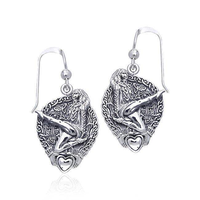 Celtic Knot Claddagh Irish Dancer Silver Earrings TER129 Earrings