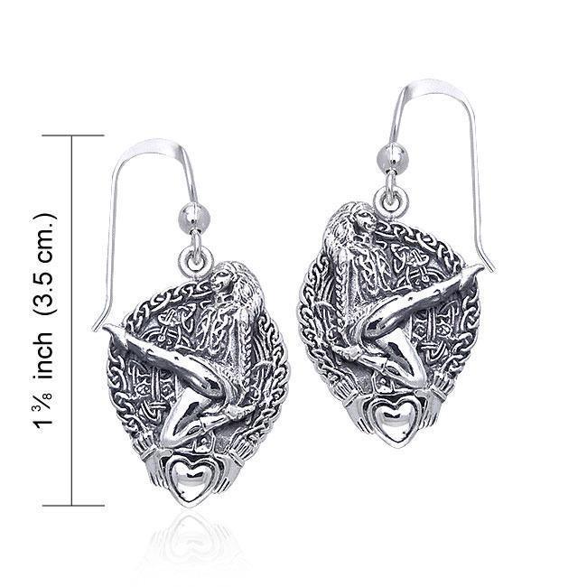 Celtic Knot Claddagh Irish Dancer Silver Earrings TER129 Earrings