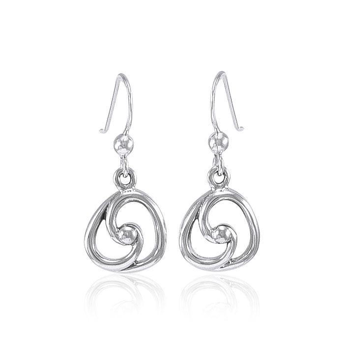 Spiral Celtic Contemporary Silver Earrings TER1317 Earrings