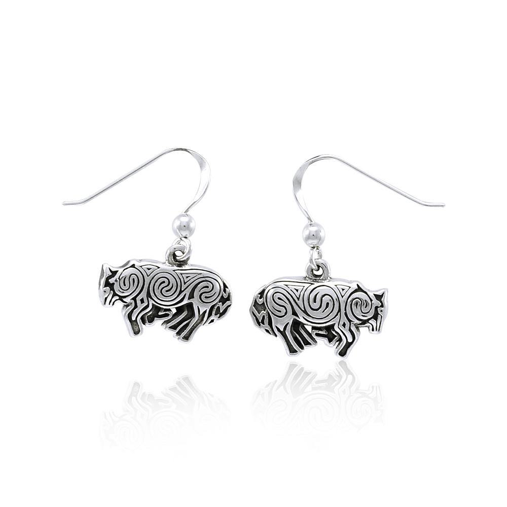 Celtic Wolf Silver Earrings by Brigid Ashwood TER1398 Earrings
