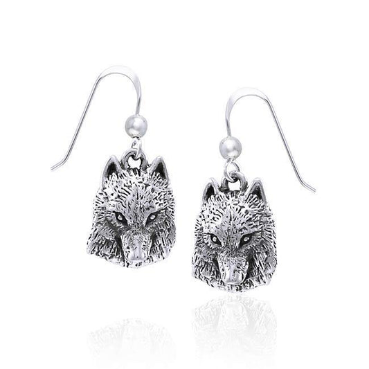 Wolf Head Silver Earrings TER1454 Earrings
