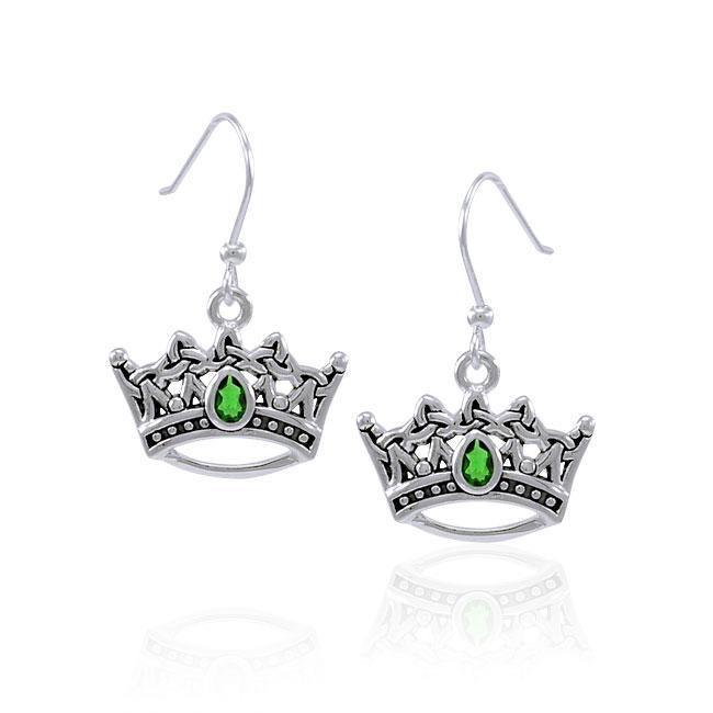 Triquetra Crown Gem Earrings TER1466 Earrings