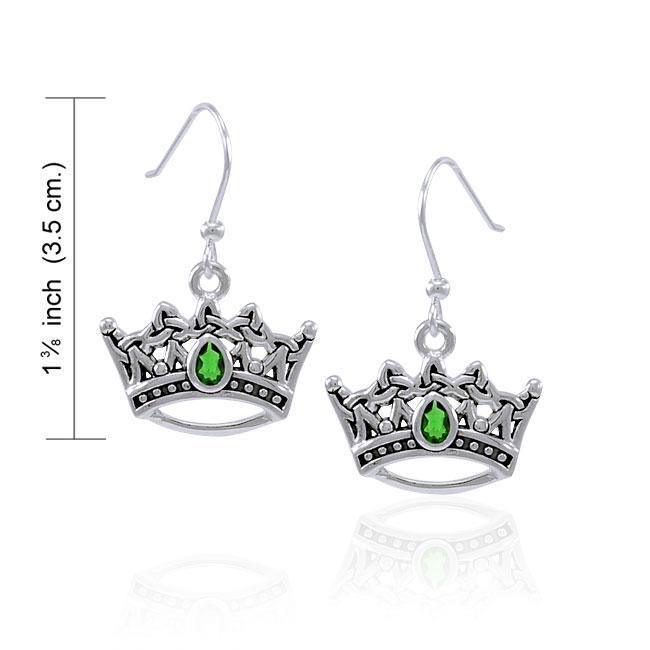 Triquetra Crown Gem Earrings TER1466 Earrings