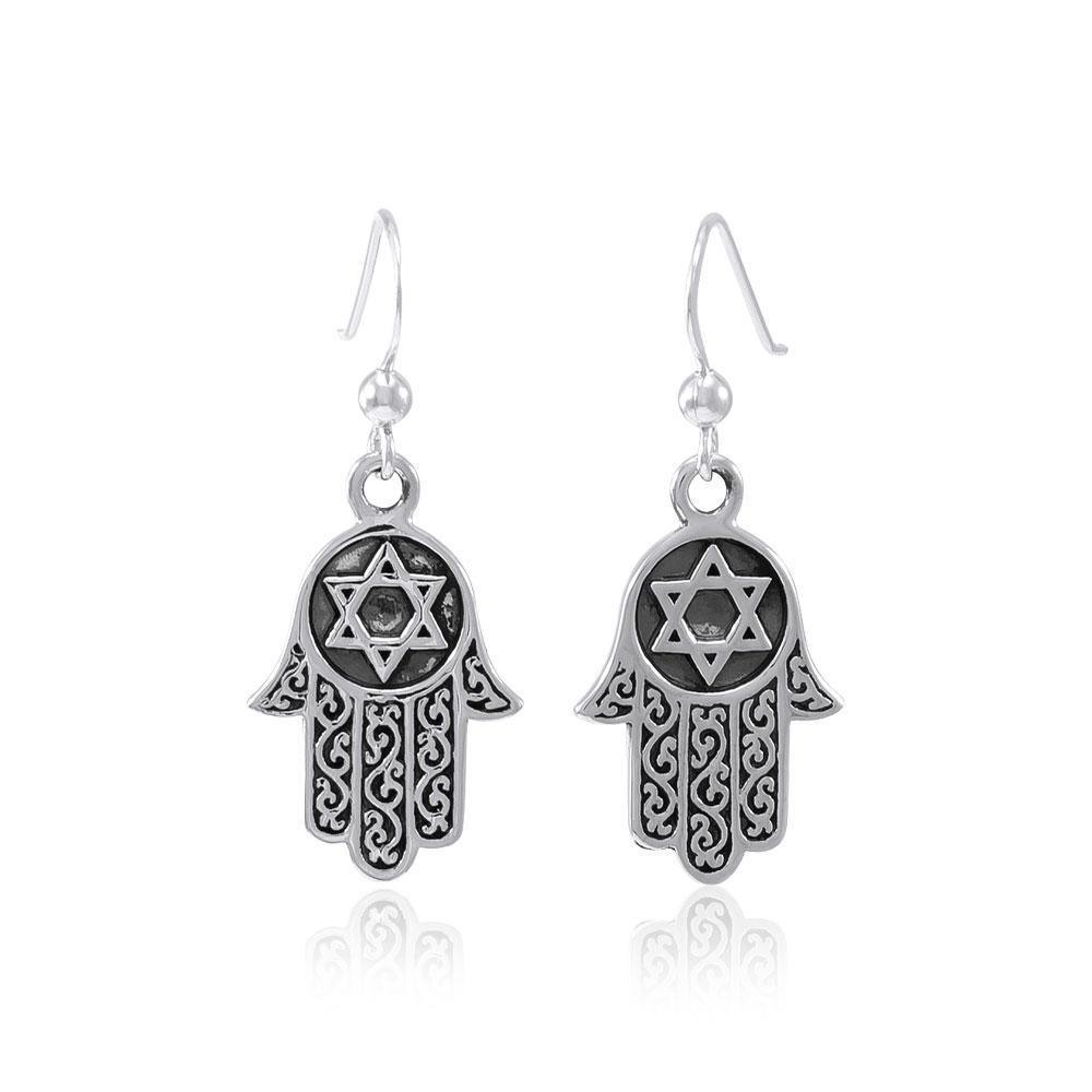 Hamsa Star of David Earrings TER1554 Earrings