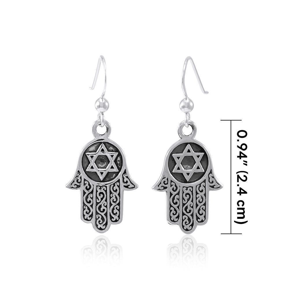 Hamsa Star of David Earrings TER1554 Earrings